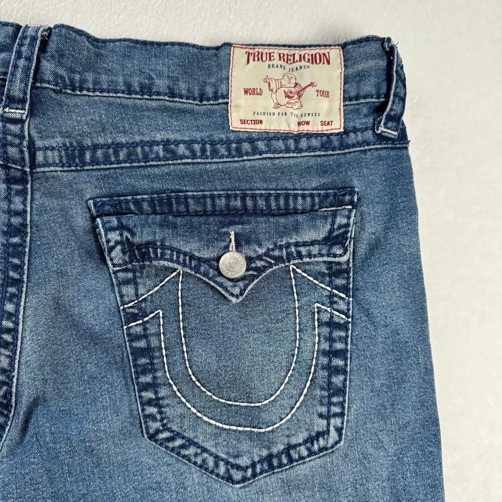 True Religion Geno Relaxed Slim Flap Pocket Jeans Men’s 40 Blue Stretch Denim
